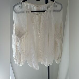 Spell Cream Buttoned Relaxed Blouse